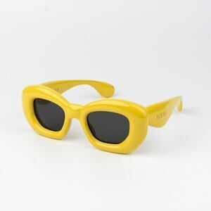 Loewe INFLATED Men Sunglasses Yellow Grey Cat Eye LW40117I 39A NEW AUTHENTIC
